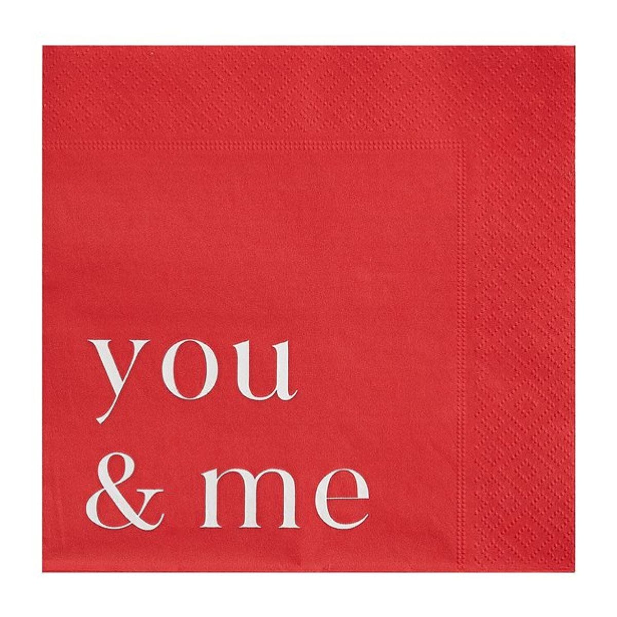 You & Me Paper Napkins - 33cm (16pk)