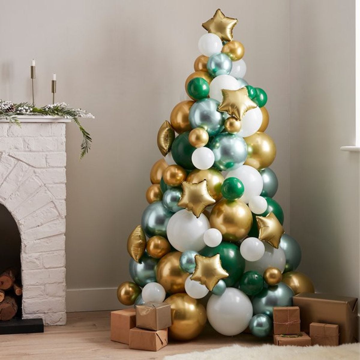 Green, Gold & White Balloon Tree Kit