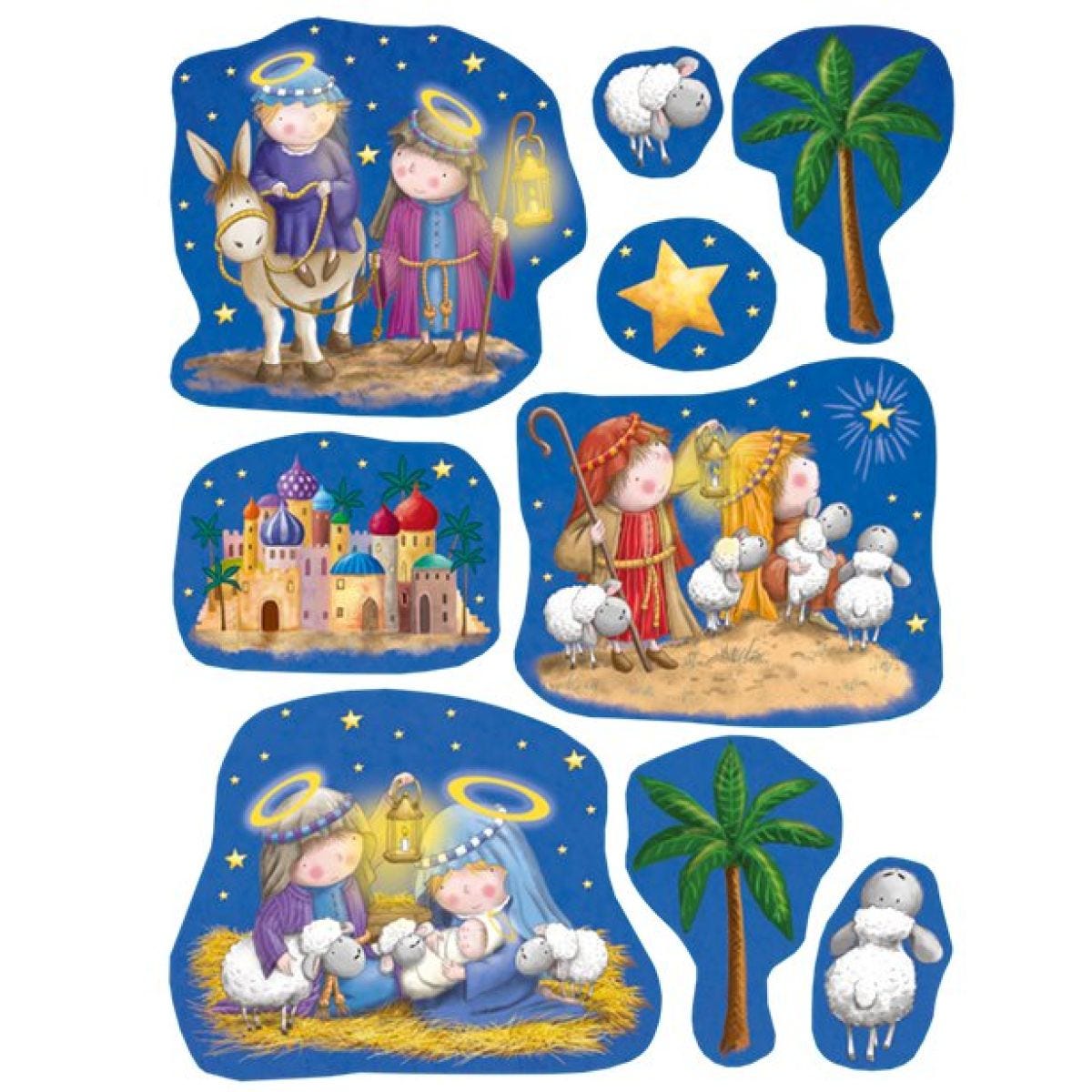 Nativity Scene Window Stickers - 43cm