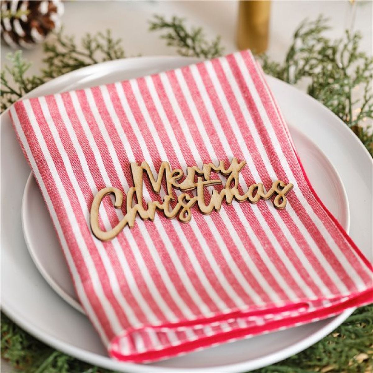 Wood Merry Christmas Sign (6pk)