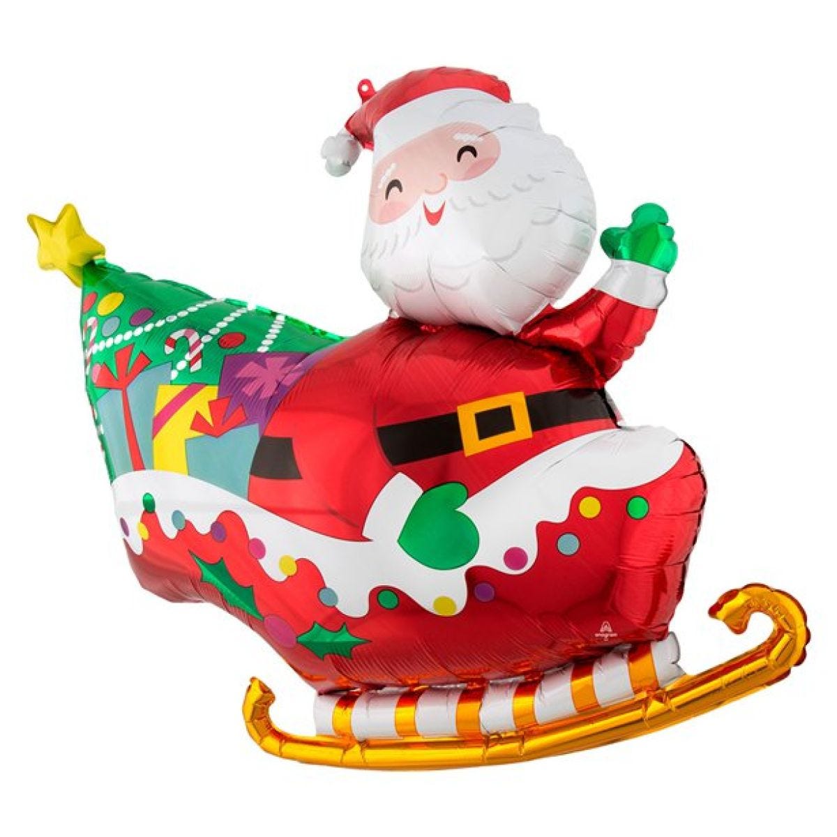 Santa&apos;s Sleigh SuperShape Balloon - 30" Foil