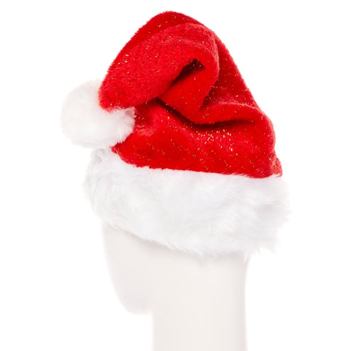 Plush Glitter Santa Hat