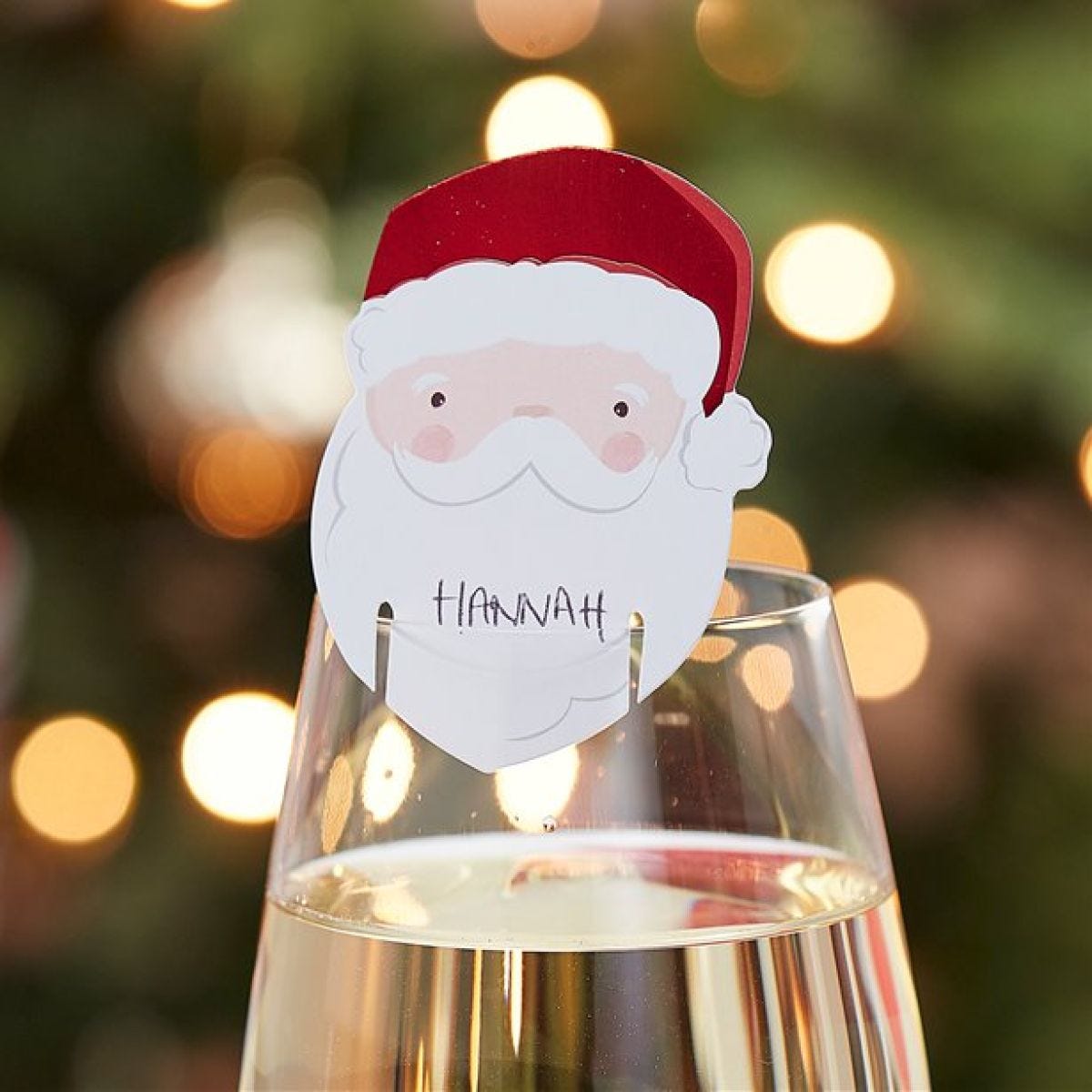 Santa Drink Topper Place Cards - 7.5cm (12pk)
