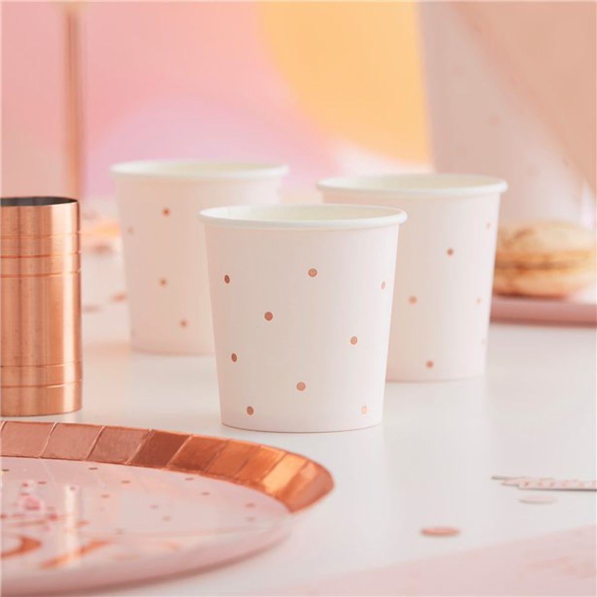 Rose Gold Foiled Paper Shot Cups - 114ml (10pk)