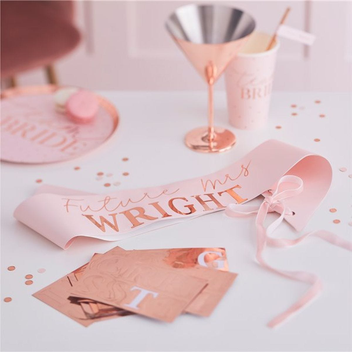 Hen Party Rose Gold Customisable Sash