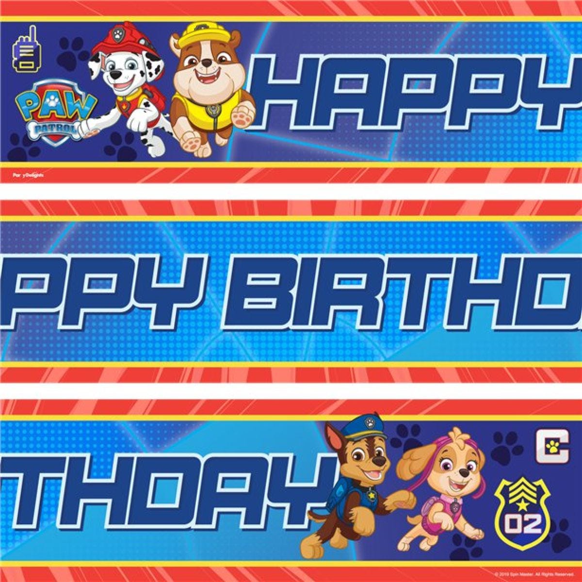 Paw Patrol Paper Banners - 1m (3pk)