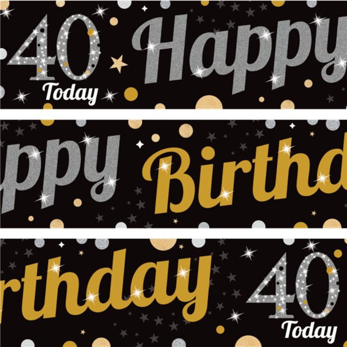 40th Birthday Paper Banners - 1m