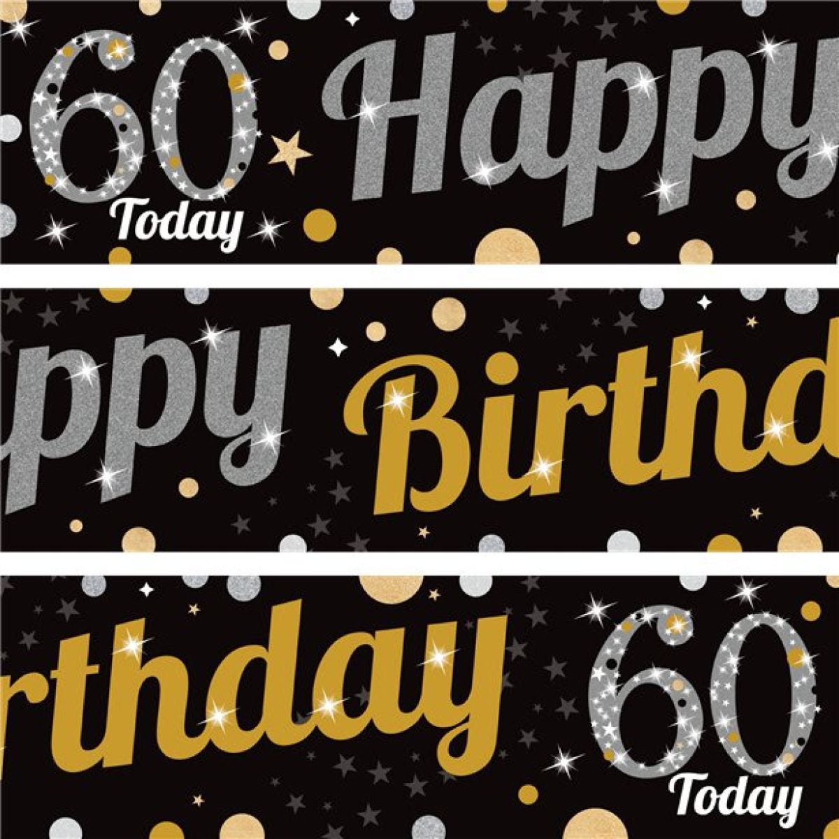 60th Birthday Paper Banners - 1m