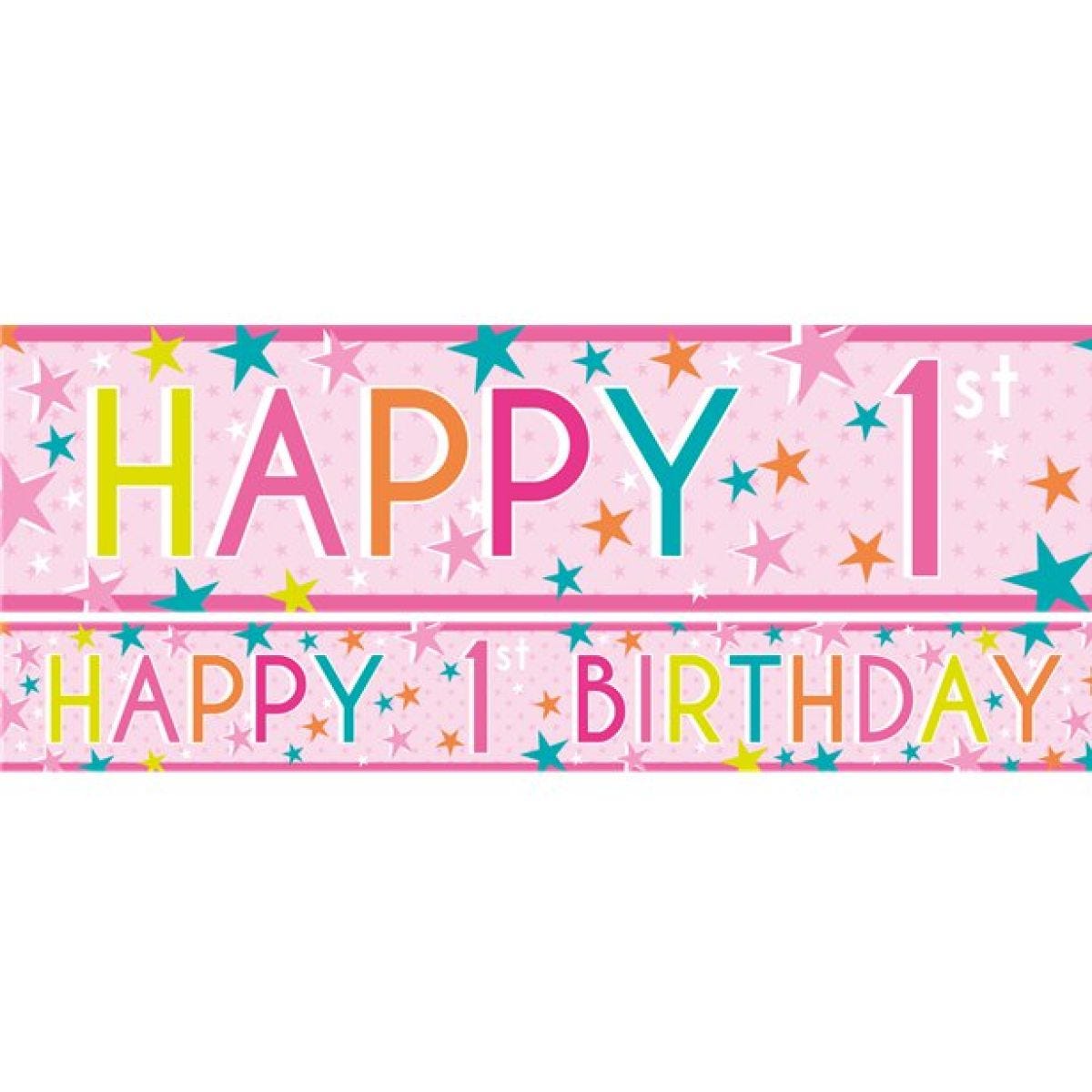 Girls 1st Birthday Paper Banners - 1m