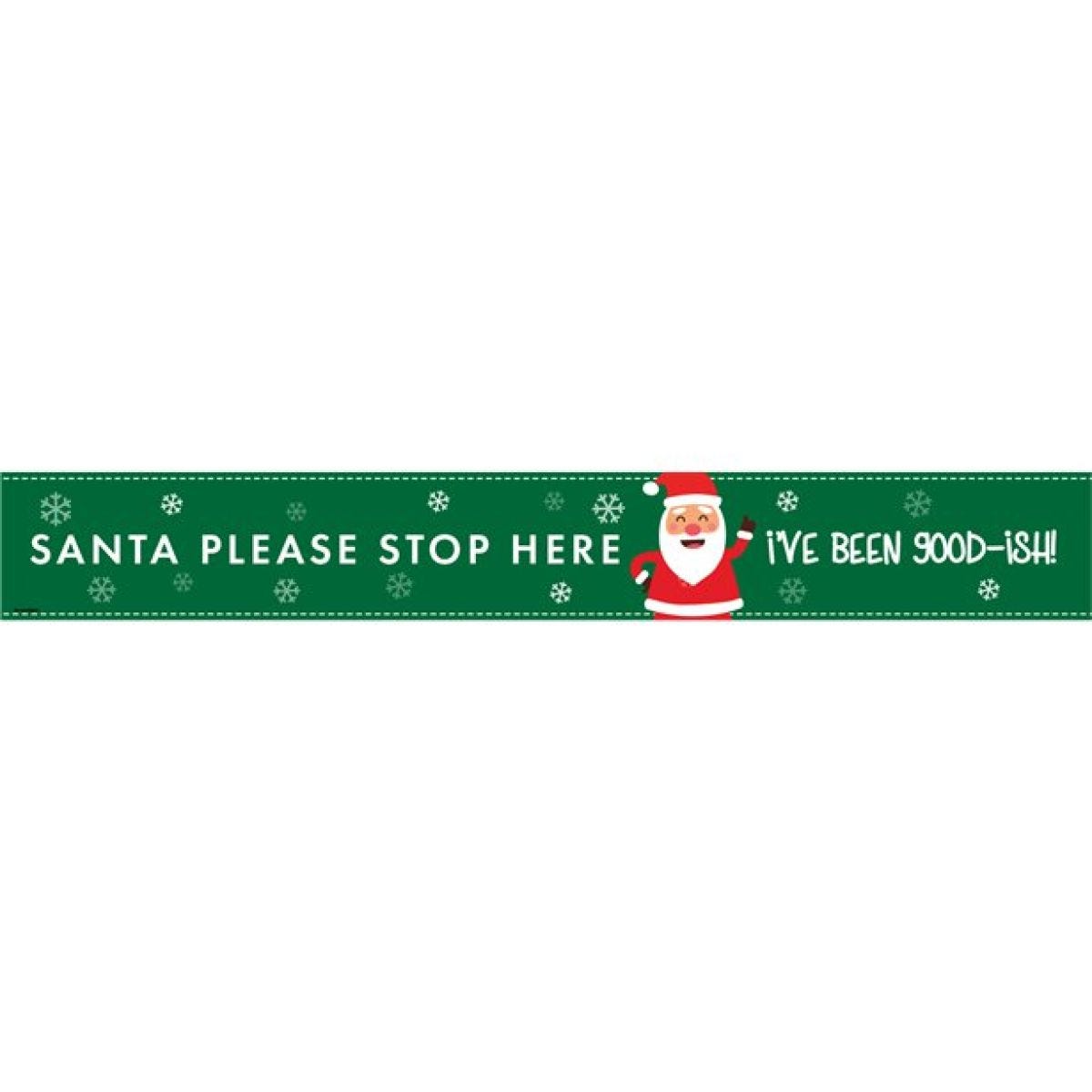 Santa Please Stop Here Paper Door Banners - 1m