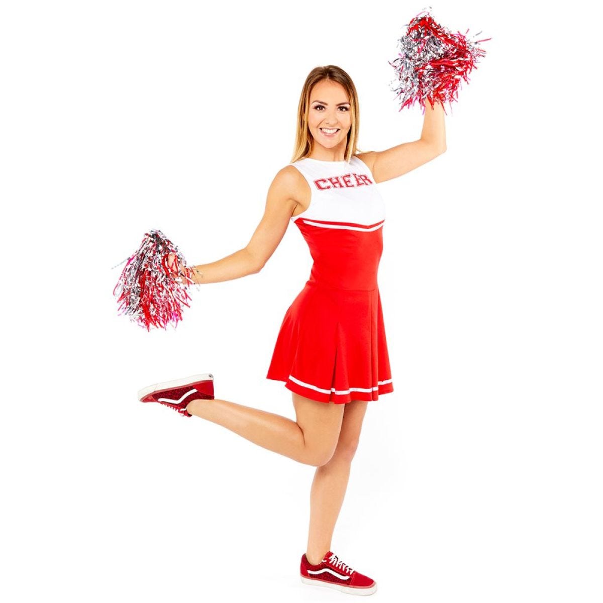 Red High School Cheerleader - Adult Costume