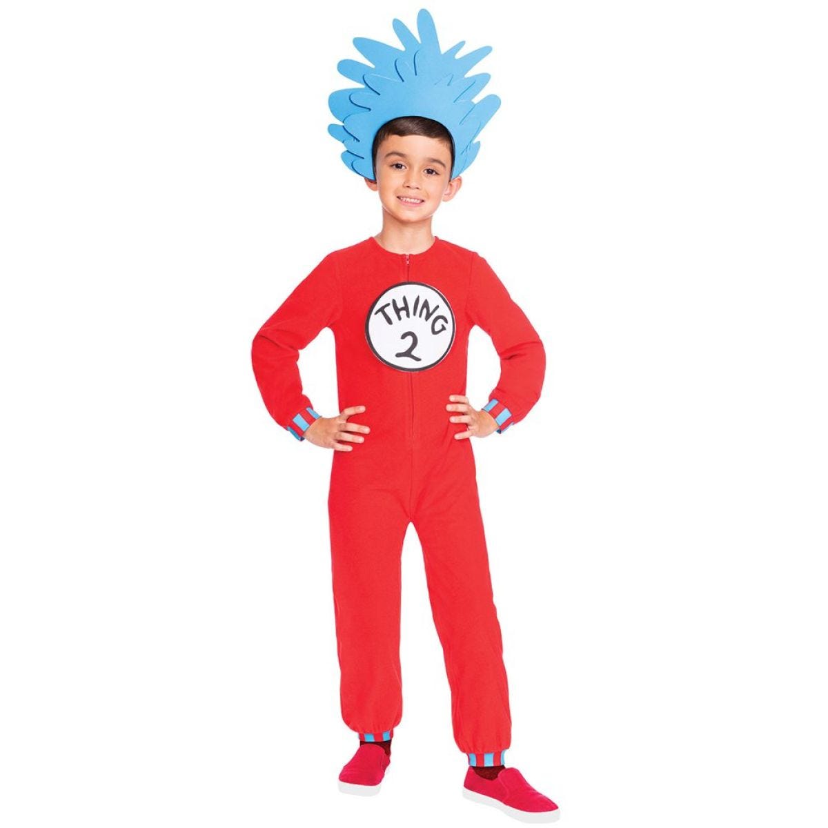 Dr Seuss Thing One Two Jumpsuit - Child Costume