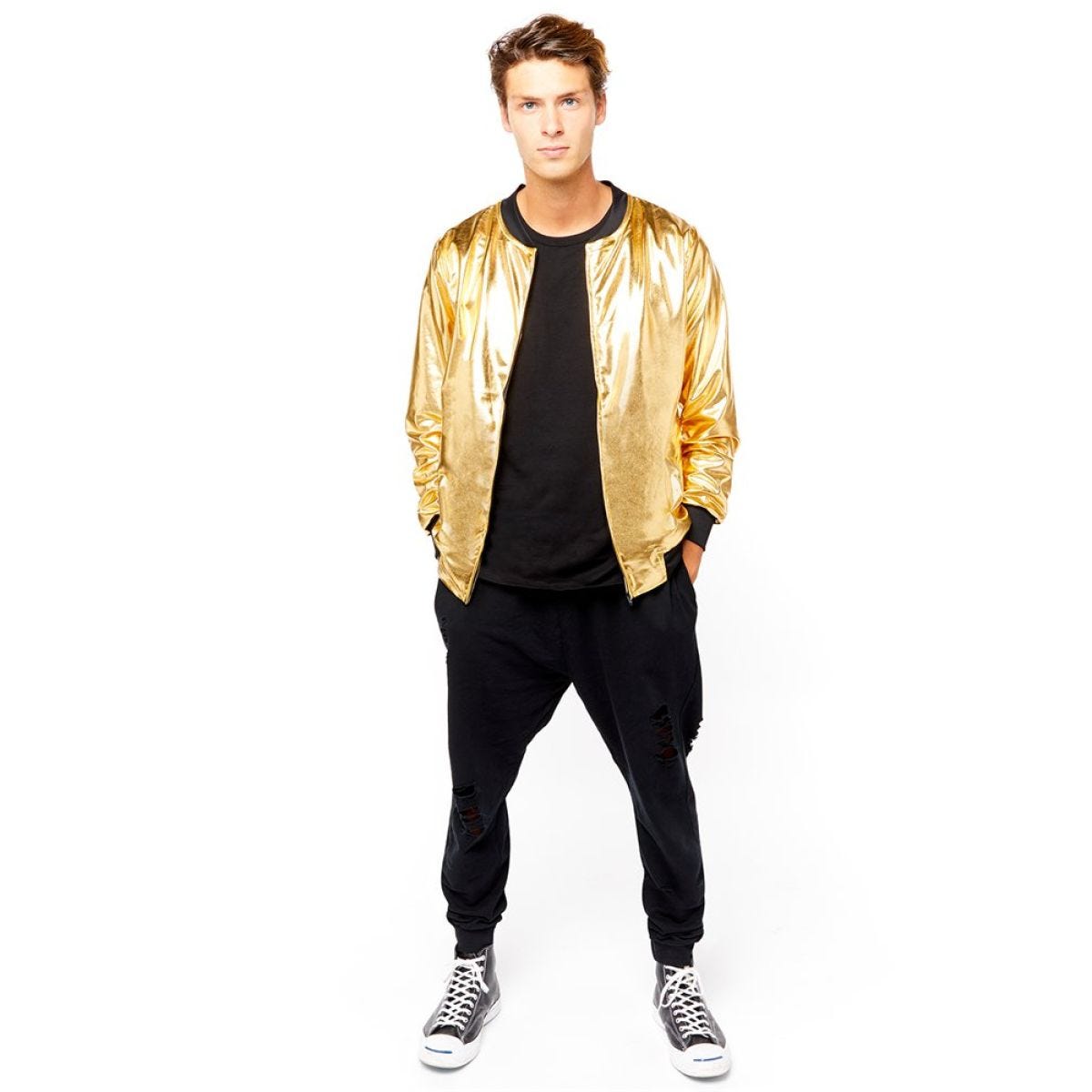 90s Hip Hop Gold Jacket - Adult Costume