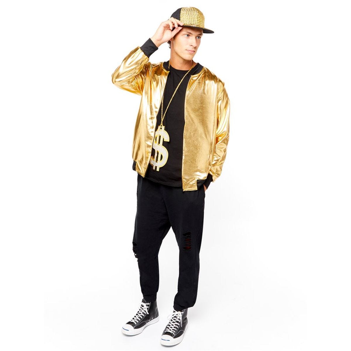 90s Hip Hop Gold Jacket - Adult Costume