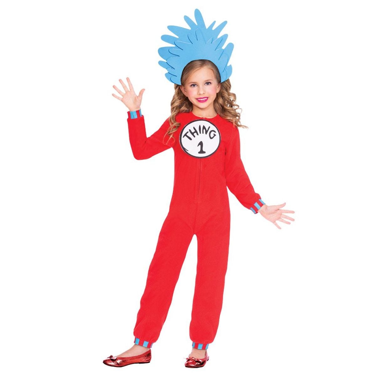 Dr Seuss Thing One Two Jumpsuit - Child Costume