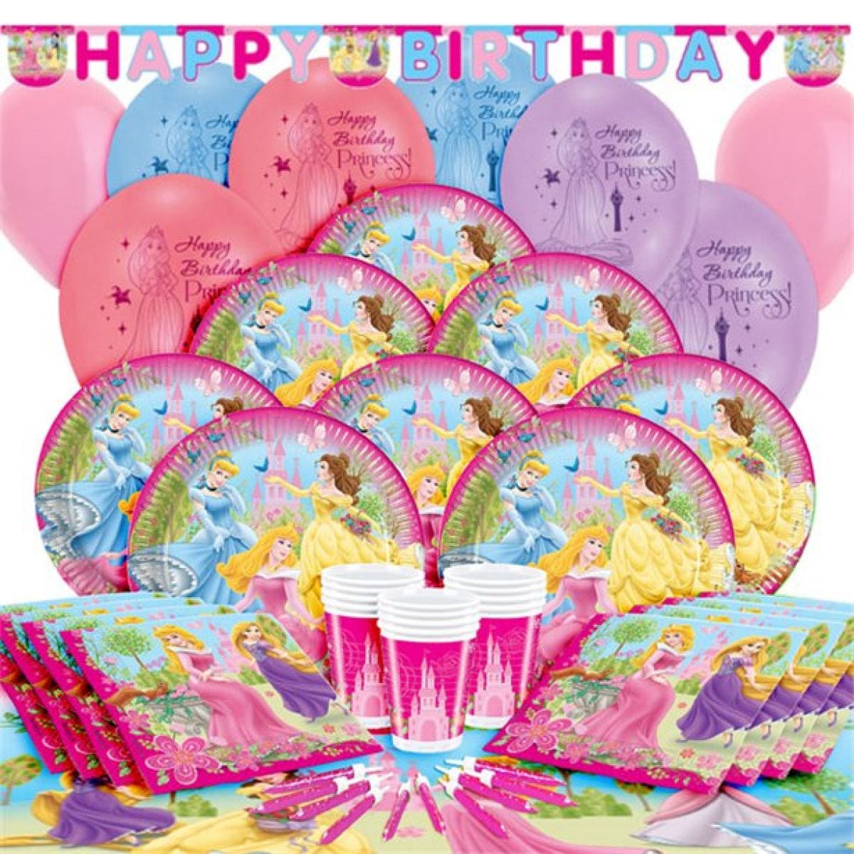 Disney Princess Summer Palace Party Pack For 16- Deluxe SAVE 10%