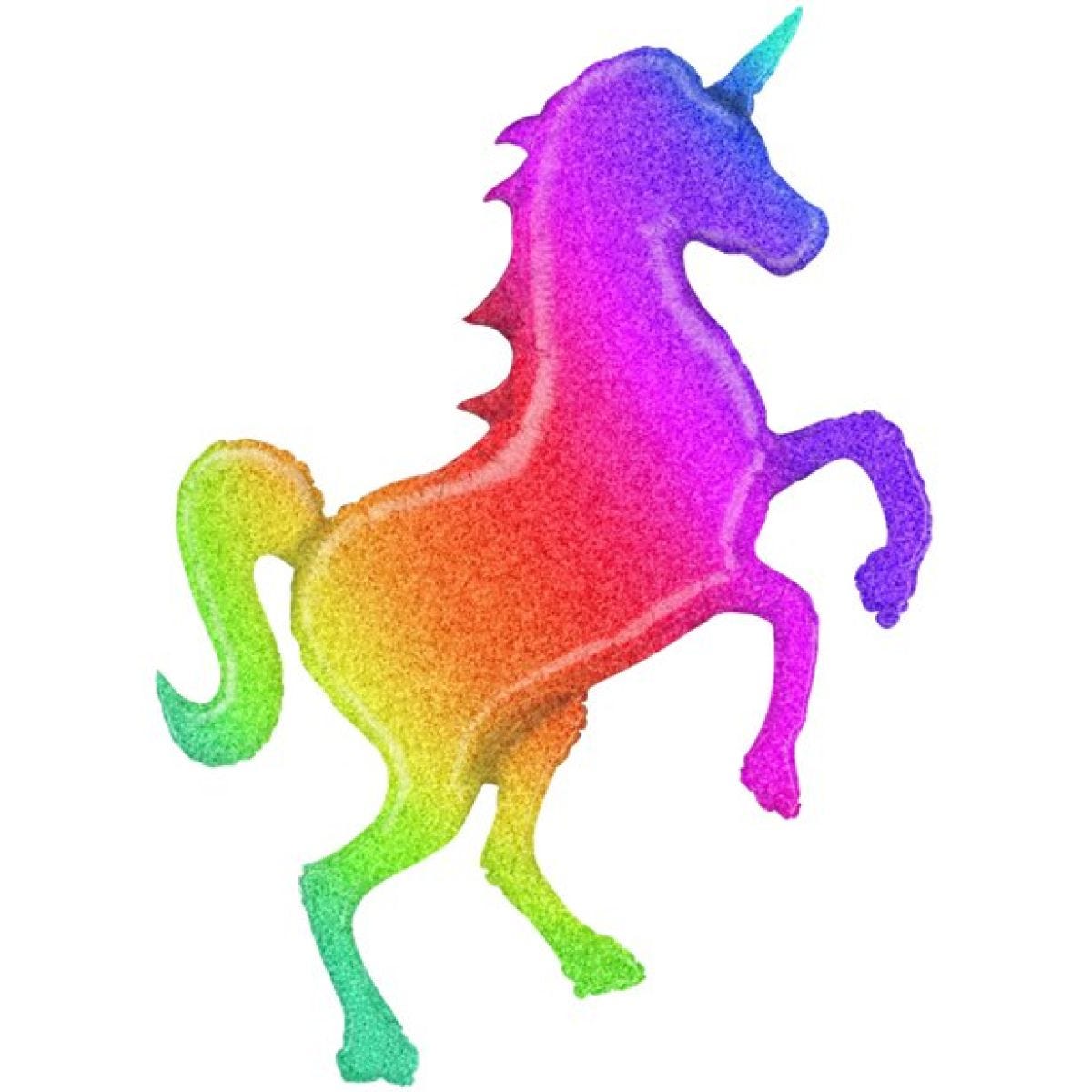 Glitter Rainbow Unicorn Holographic Supersize Balloon - 54" Foil