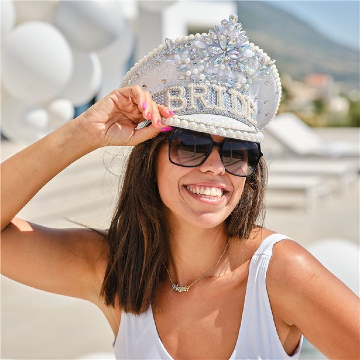 Embellished &apos;Bride&apos; Hat