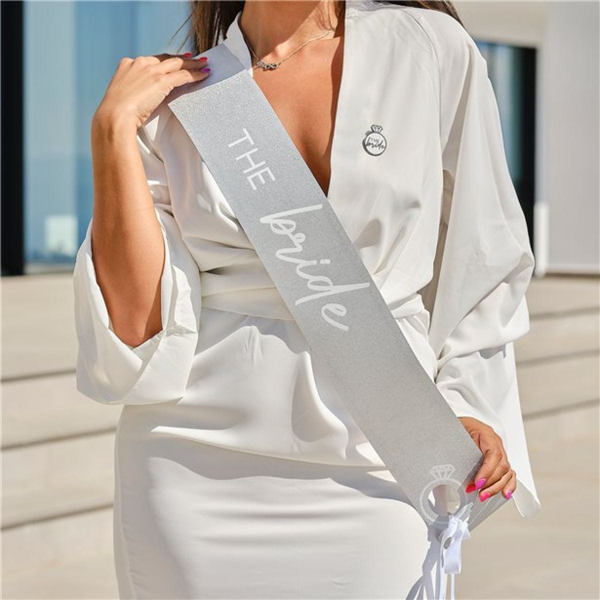 Silver &apos;Bride to Be&apos; Sash