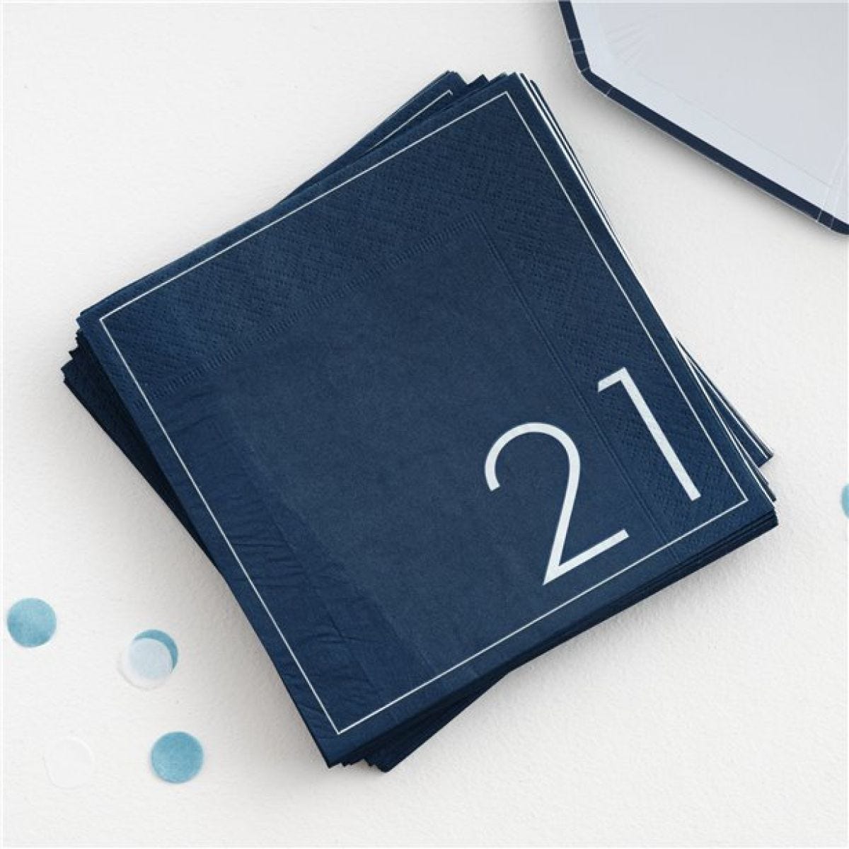 Mix It Up Blue 21st Paper Napkins - 33cm