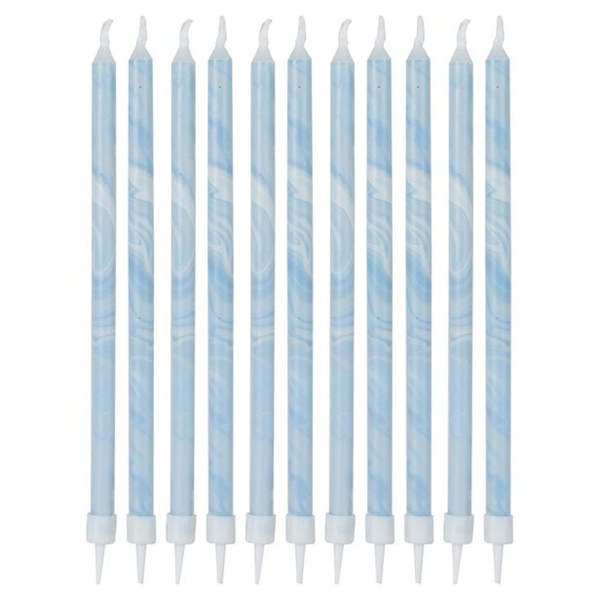 Mix It Up Blue Marble Tall Candles