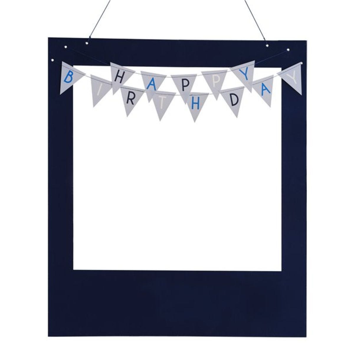 Blue Happy Birthday Personalisable Photobooth Frame