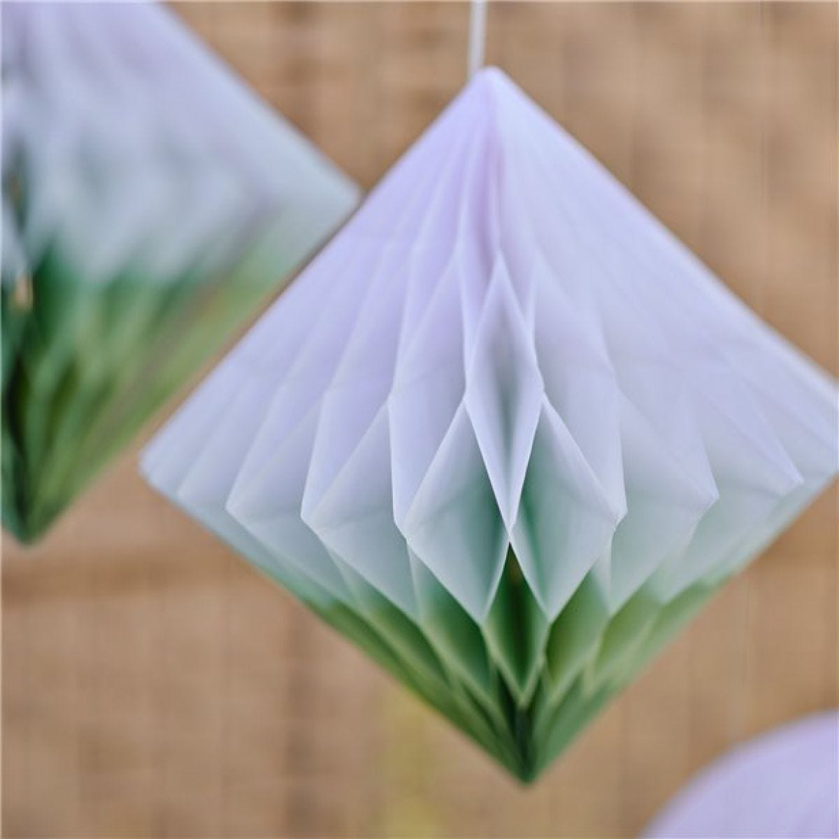 Sage Dip Dye Paper Honeycomb Decorations