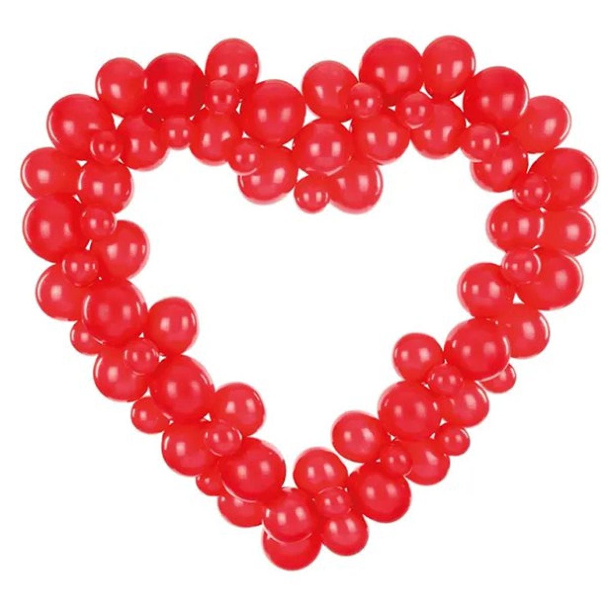 Red Heart Balloon Garland - 1.66m x 1.6m