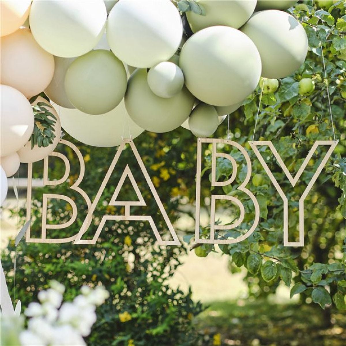 Botanical &apos;Baby&apos; Wooden Hanging Decoration