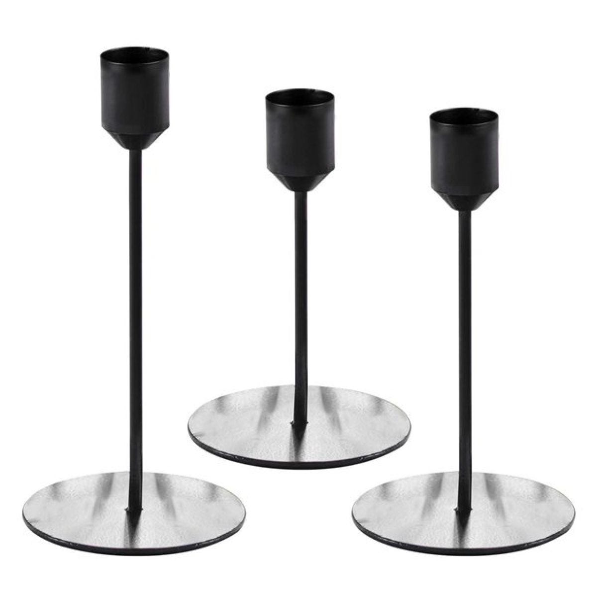 Contemporary Wedding Black Candle Holders