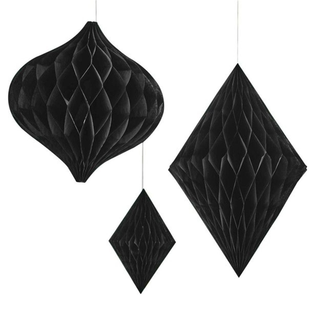 Contemporary Wedding Black Honeycomb Decorations