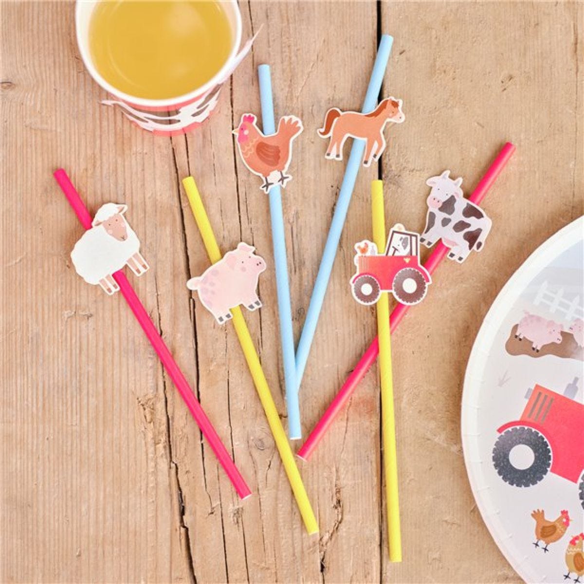 Farm Friends Paper Straws