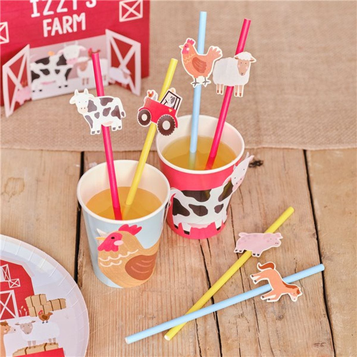 Farm Friends Paper Straws