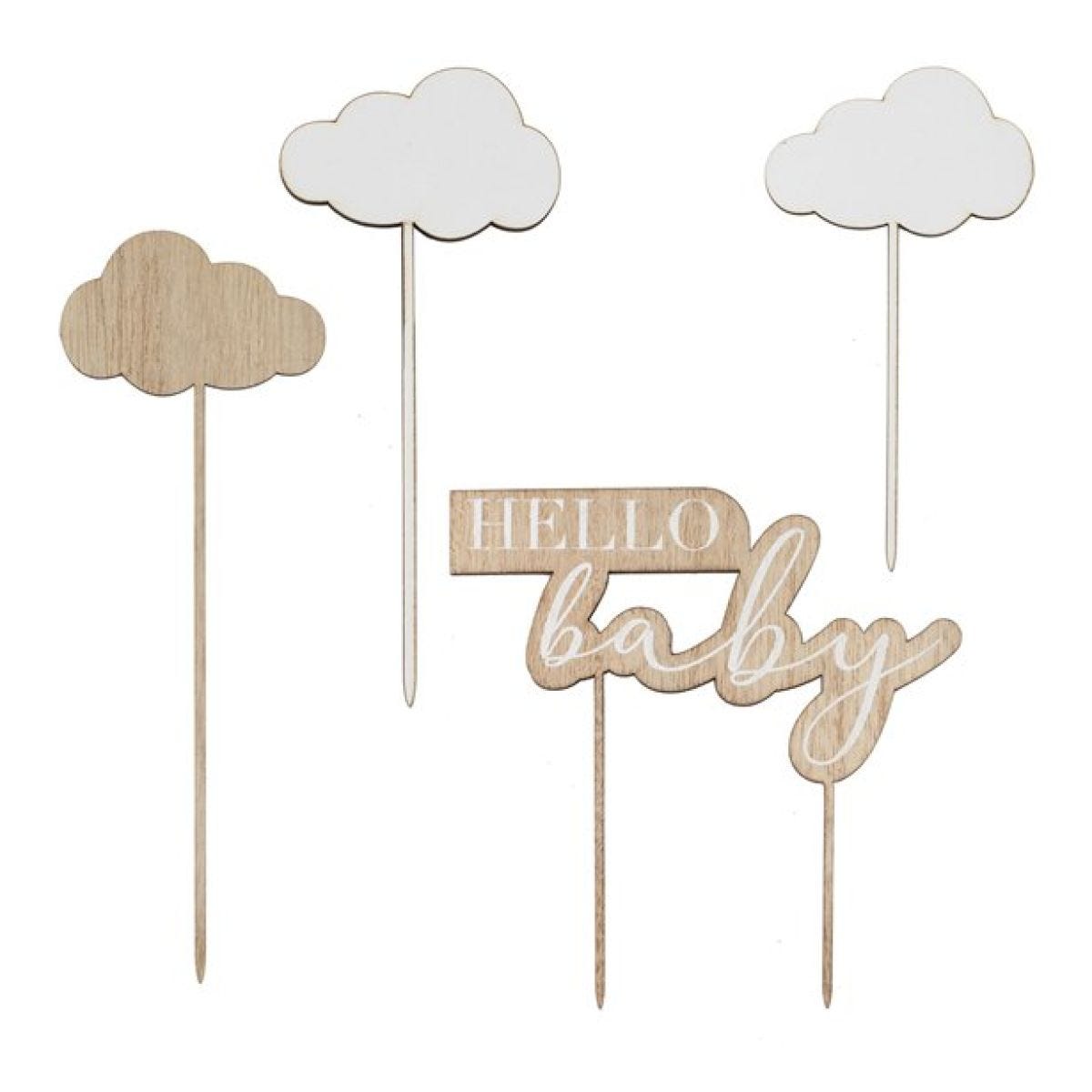 Hello Baby With Clouds Cake Topper