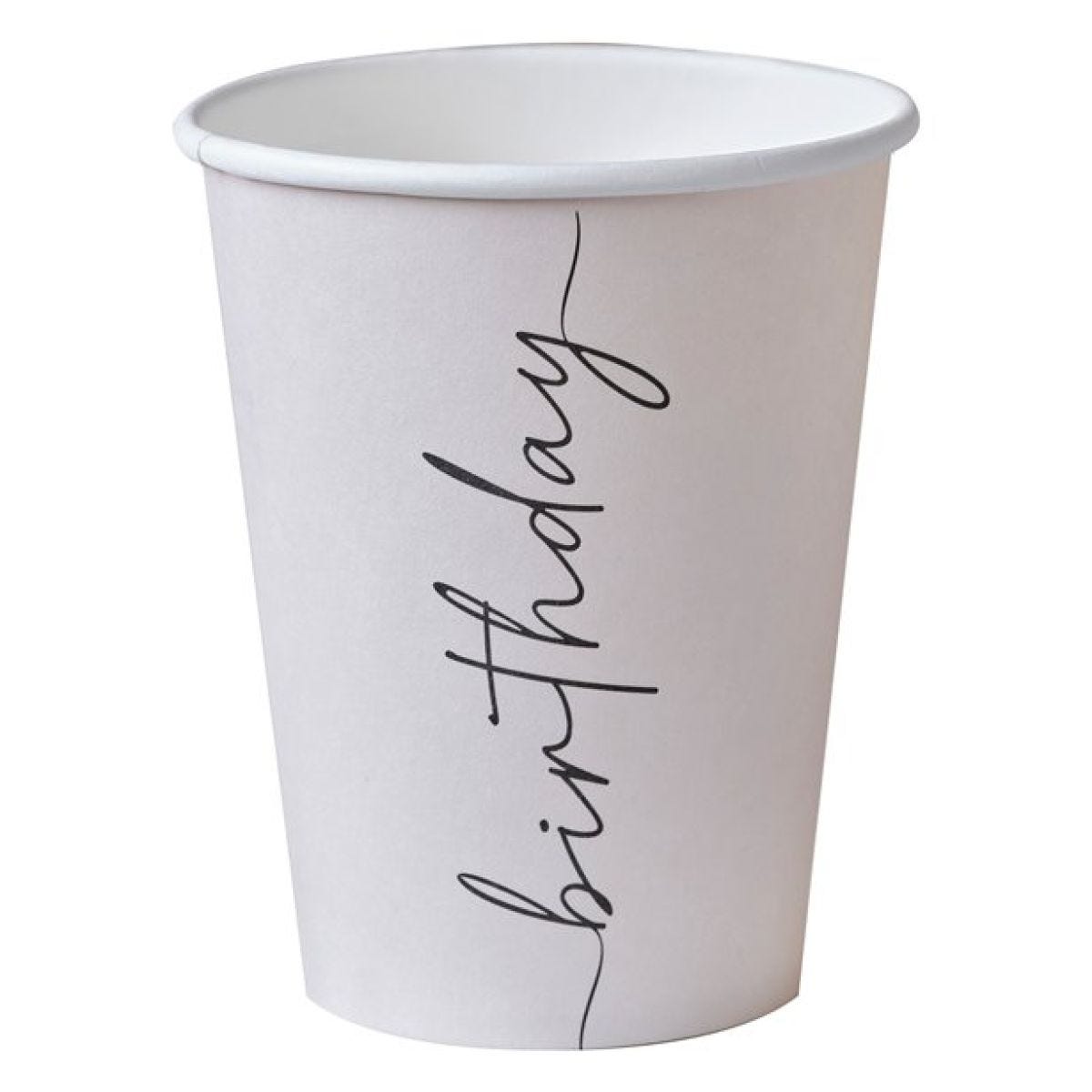 Nude and Black Paper Birthday Cups - 266ml