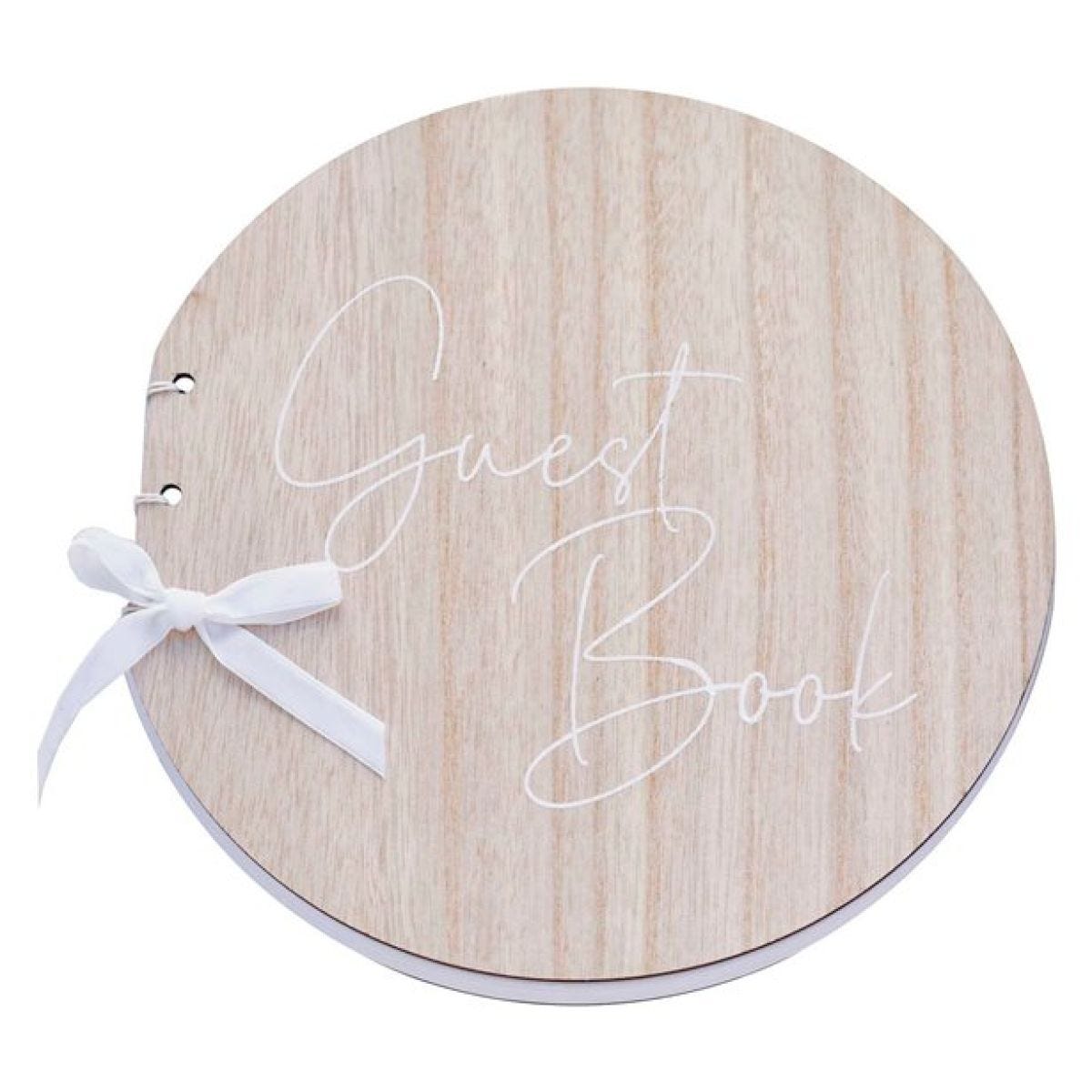 Secret Garden Round Wooden Guest Book