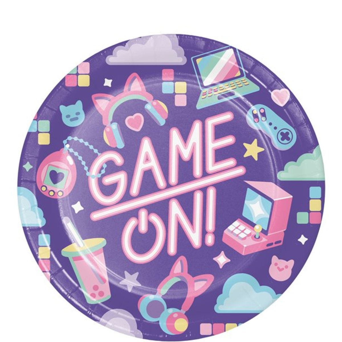 Digital Game Paper Plates - 23cm (8pk)