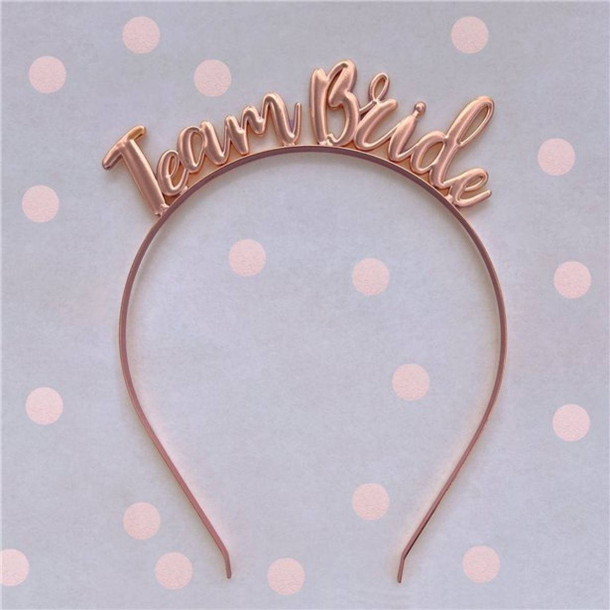 Team Bride Rose Gold Metal Headband