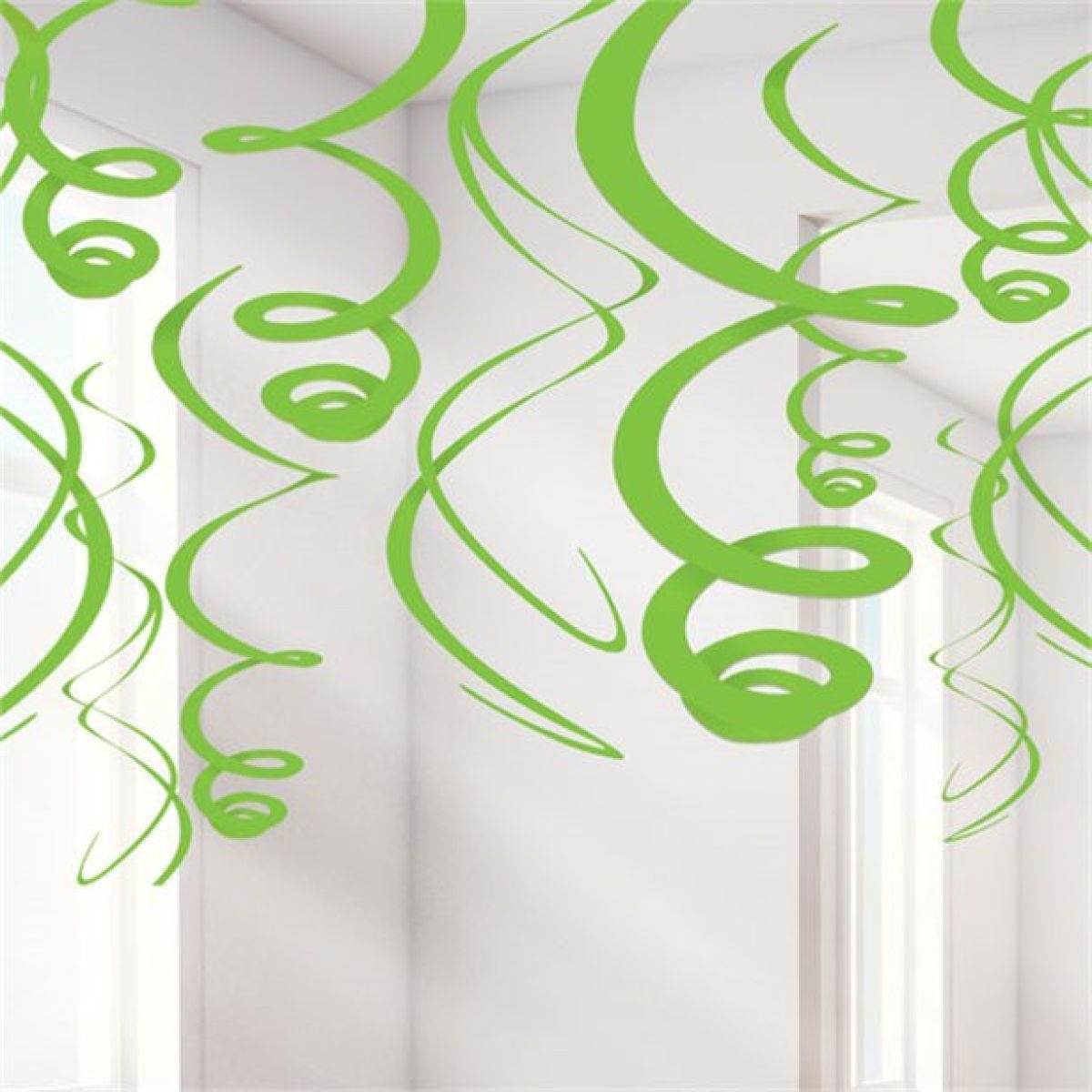 Lime Green Hanging Swirls Decoration - 55cm