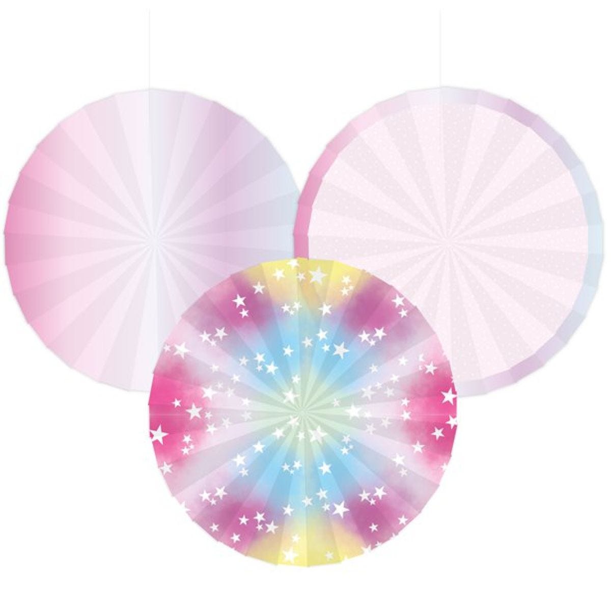 Fairy Princess Hanging Fan Decorations (3pk)