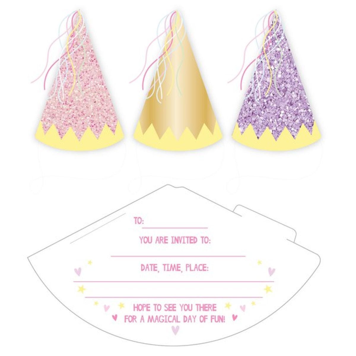 Fairy Princess Party Invitation Party Hats (6pk)