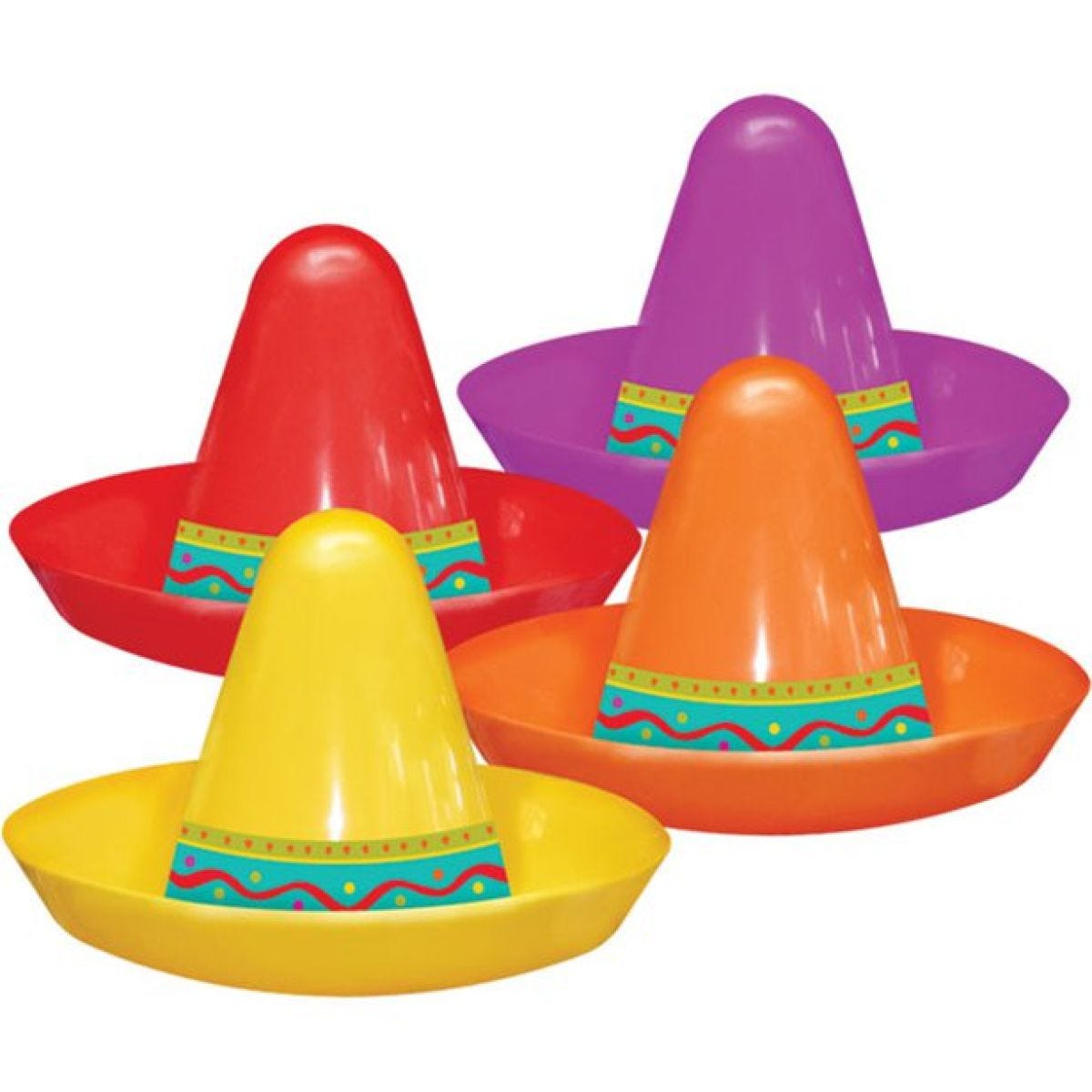 Mini Plastic Sombrero Hats (8pk)