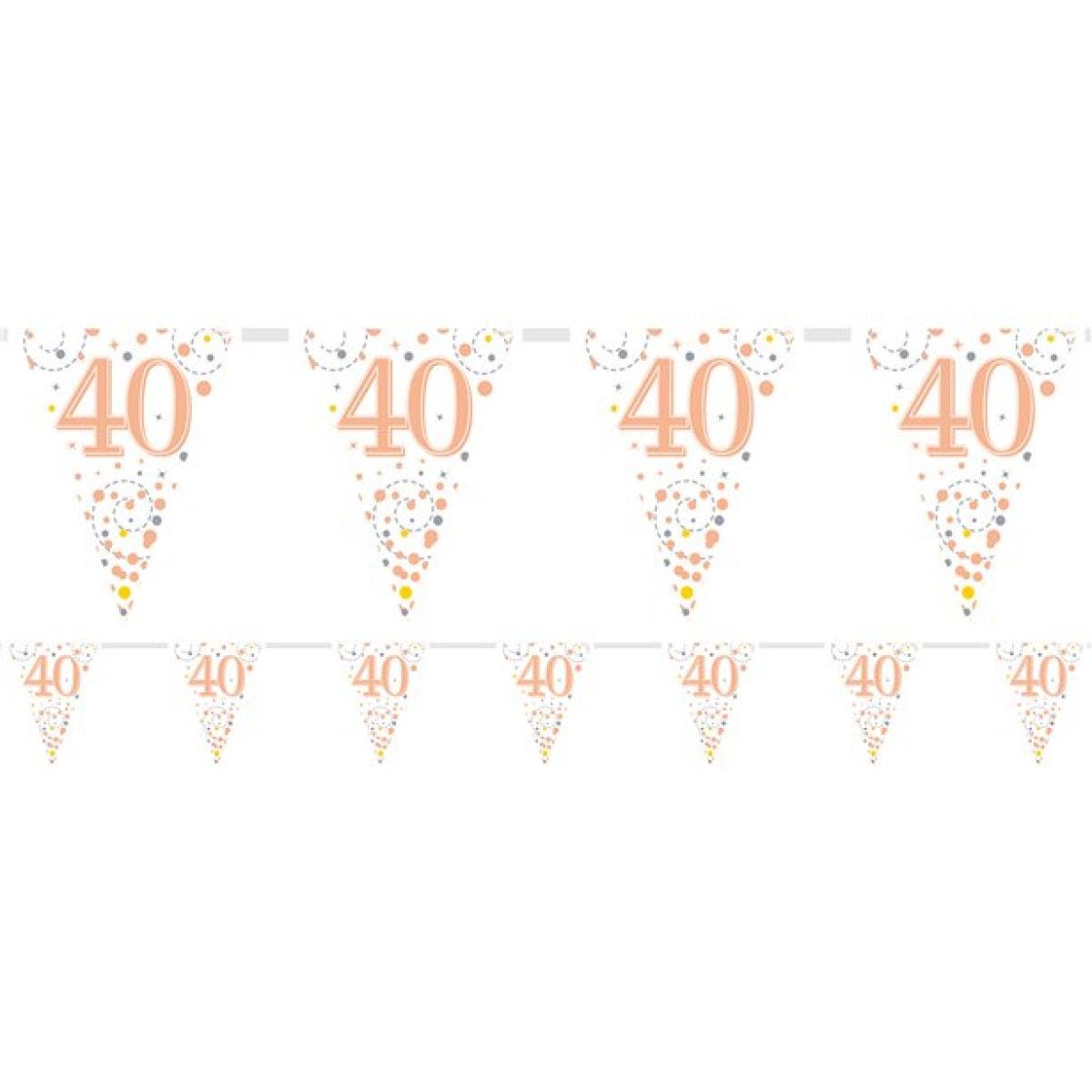 Sparking Fizz 40th Foil Bunting - 3.9m