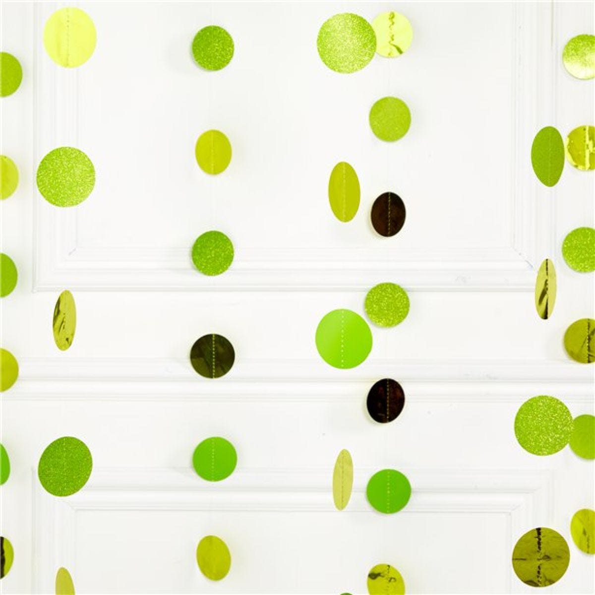 Lime Green Glitter Hanging String Decorations - 2.1m