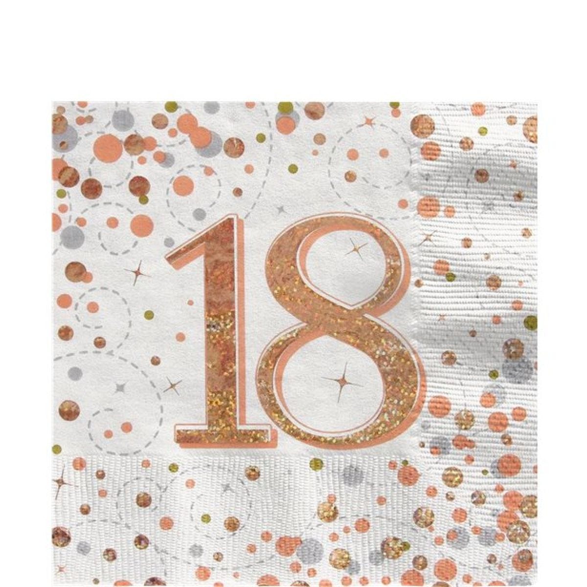 Sparking Fizz Happy 18th Birthday Napkin - 33cm x 33cm