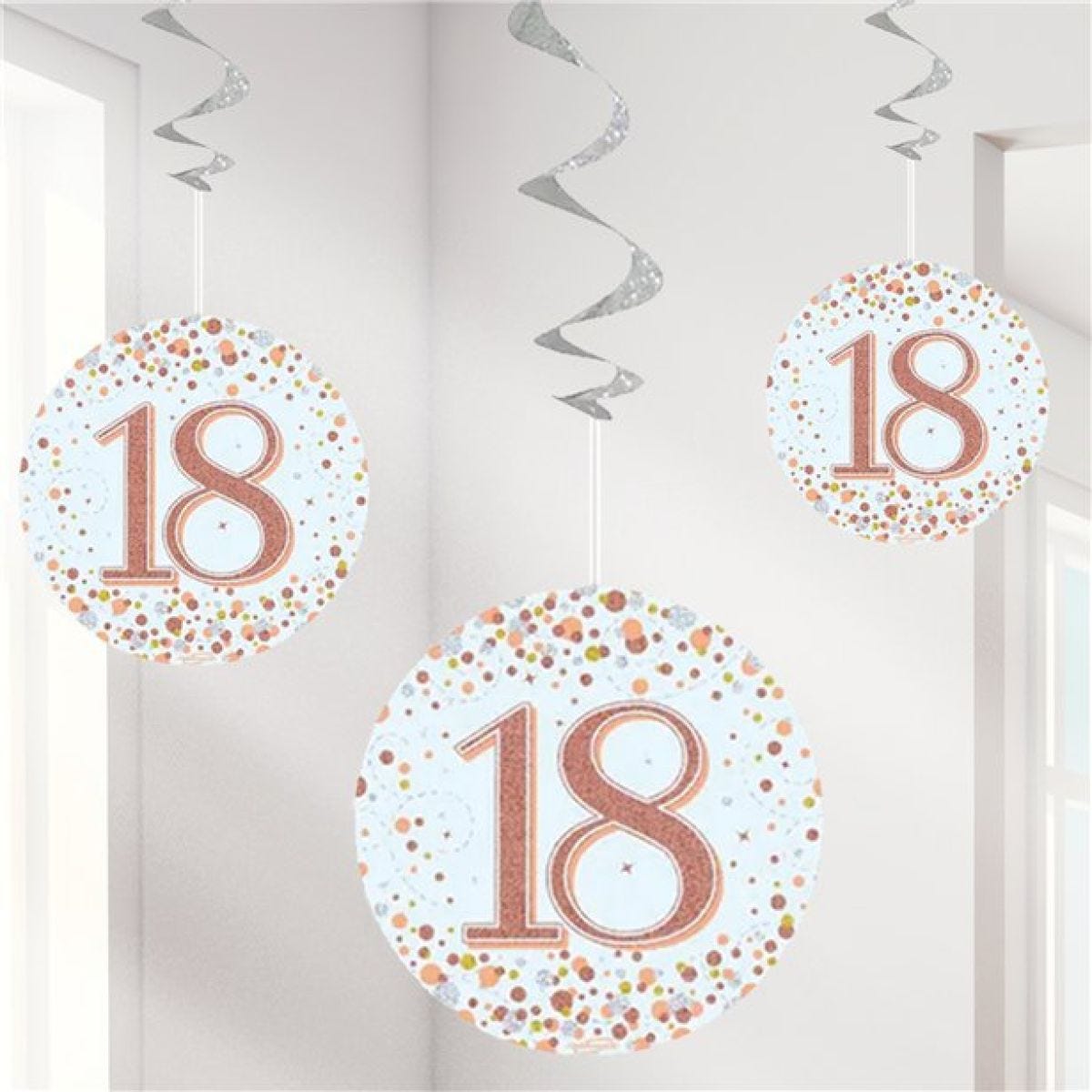 Sparking Fizz 18th Hanging Swirls