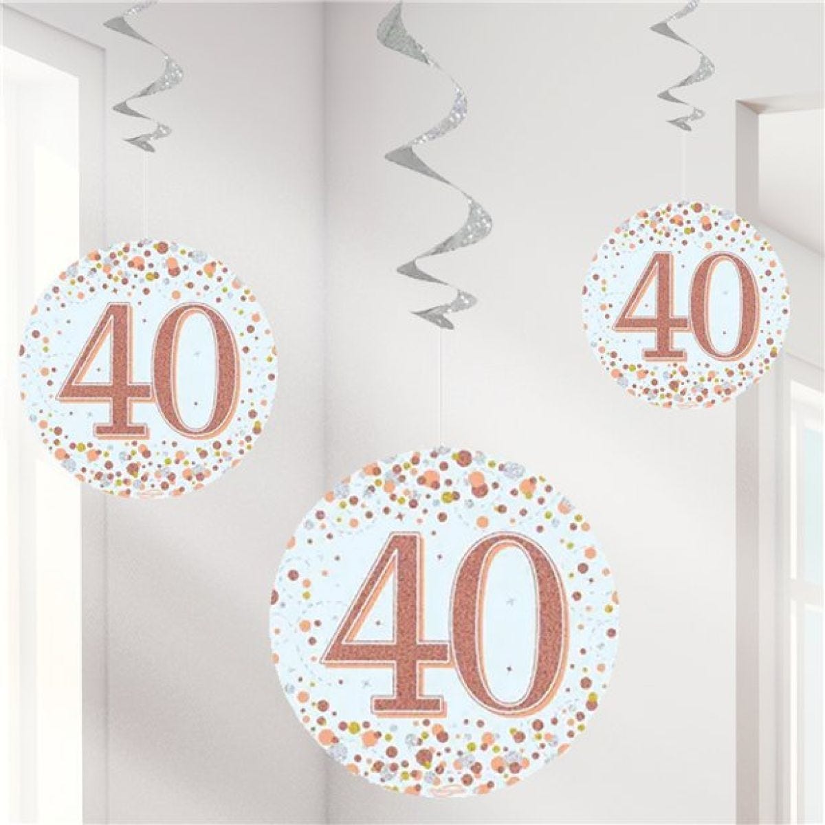 Sparking Fizz 40th Hanging Swirls