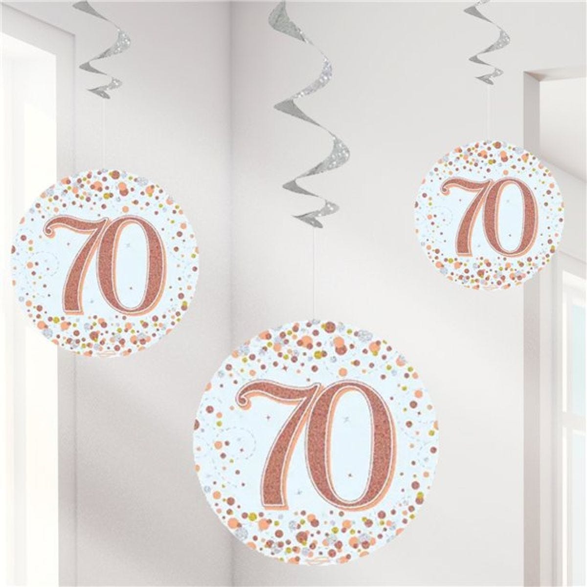 Sparking Fizz 70th Hanging Swirls