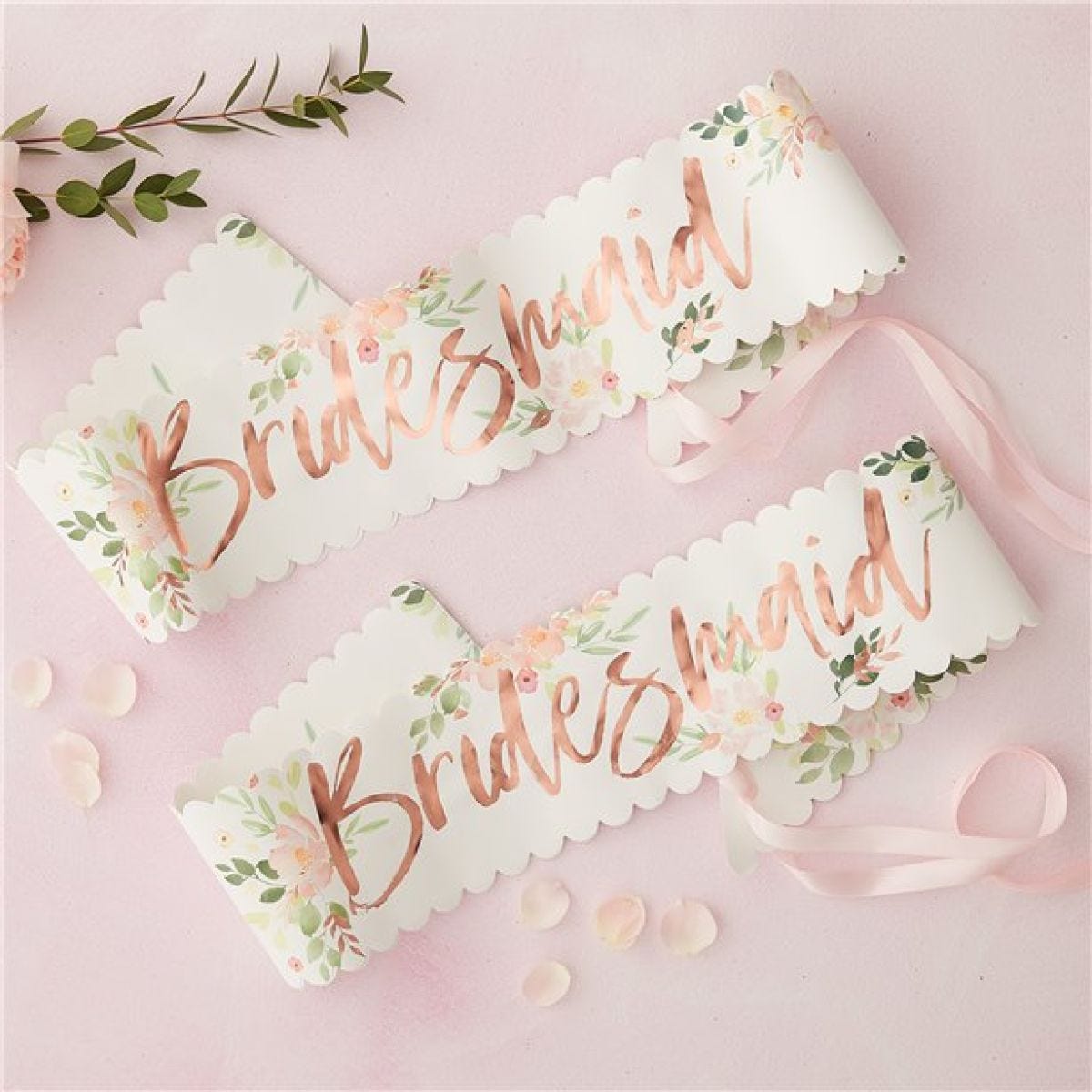 Floral Hen Party &apos;Bridesmaid&apos; Sashes (2pk)