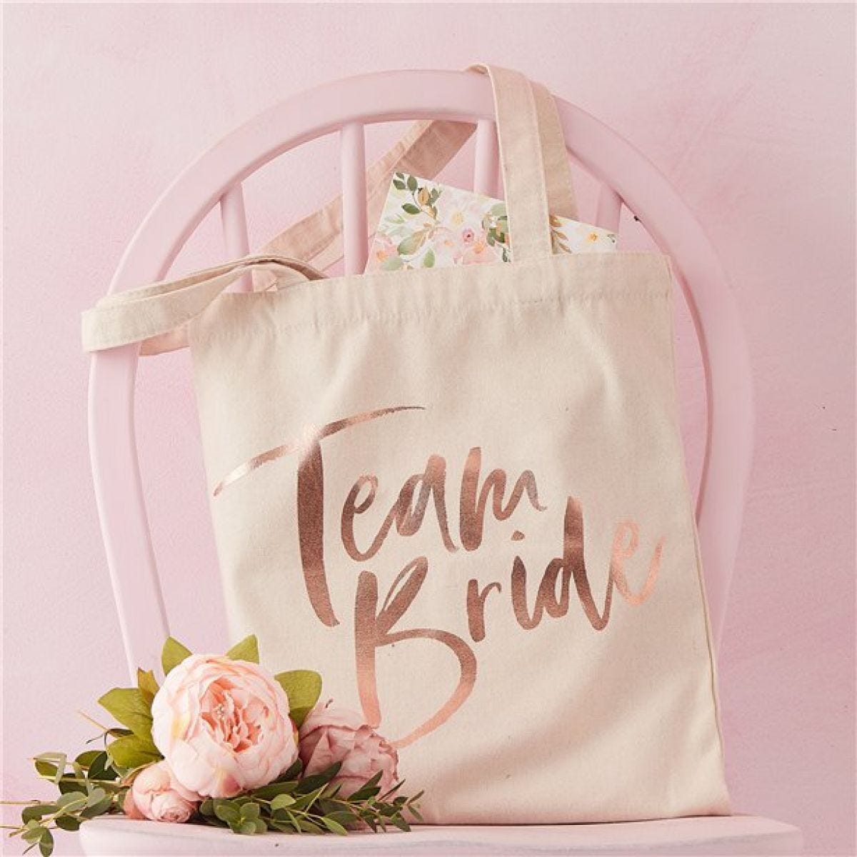 Floral Hen Party &apos;Team Bride&apos; Tote Bag -31cm x 67cm